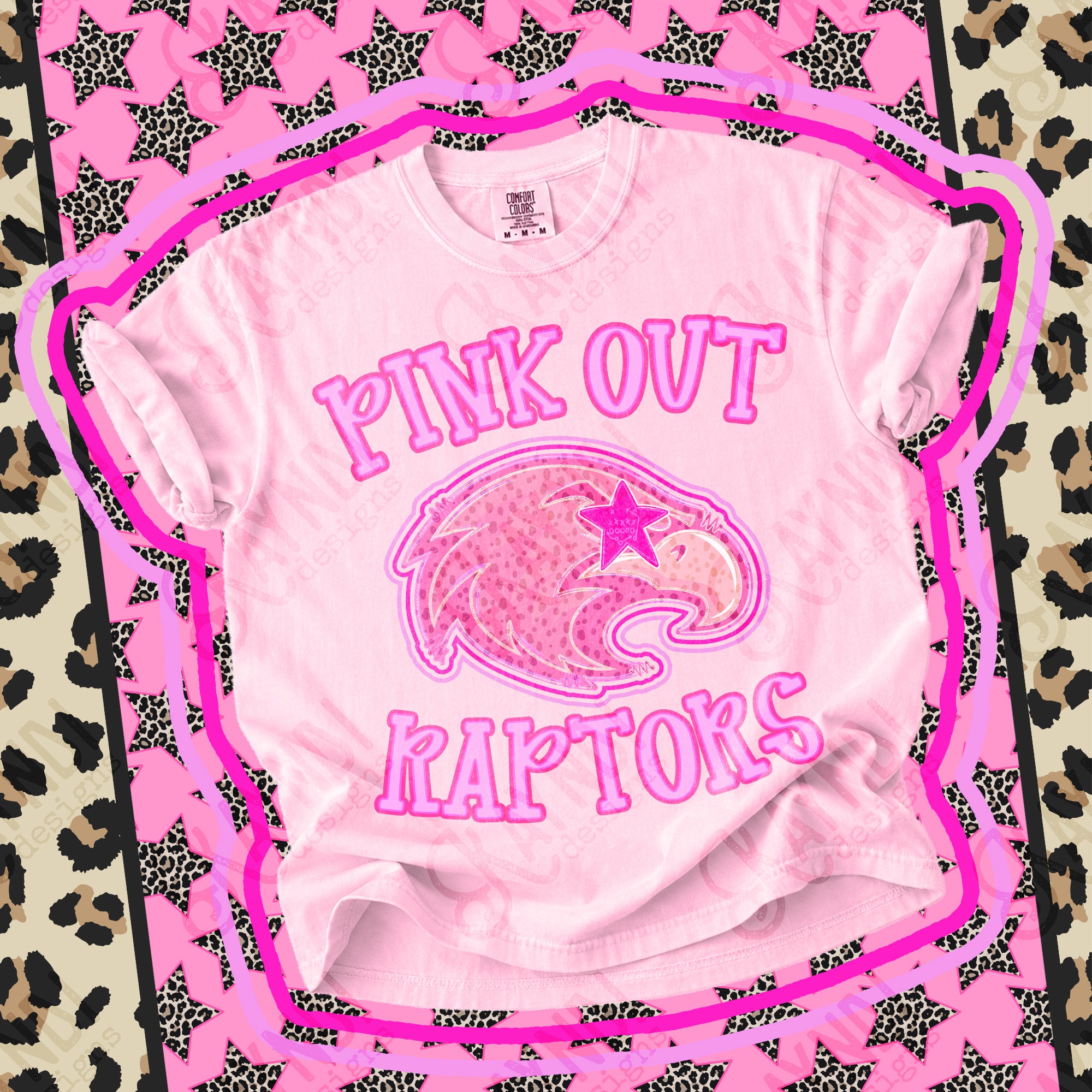 Pink Out Mascots Raptors mockup
