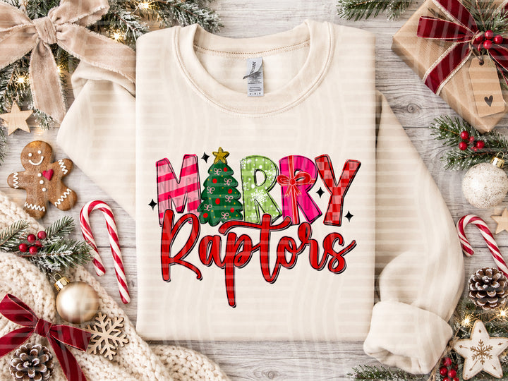 Raptors Merry mascot DTF transfer