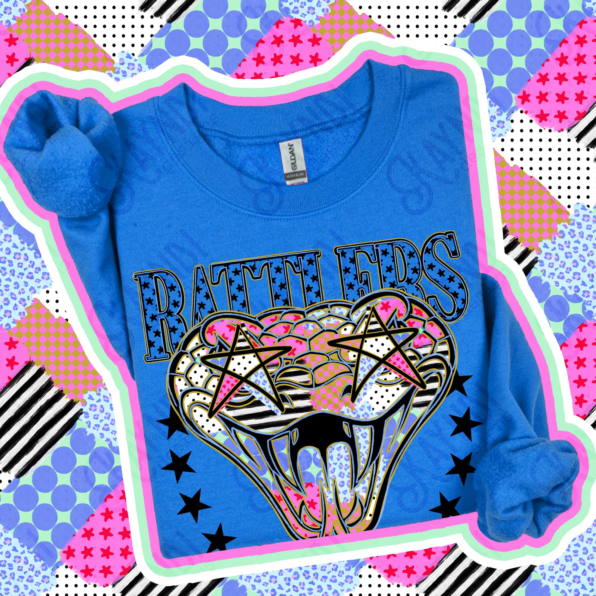 Patchwork Varsity Stars Mascots Rattlers design