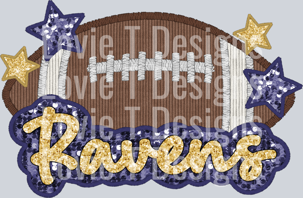Ravens Football Faux Applique