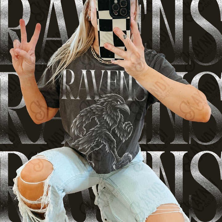 Halftone Mascots Ravens DTF transfer mockup