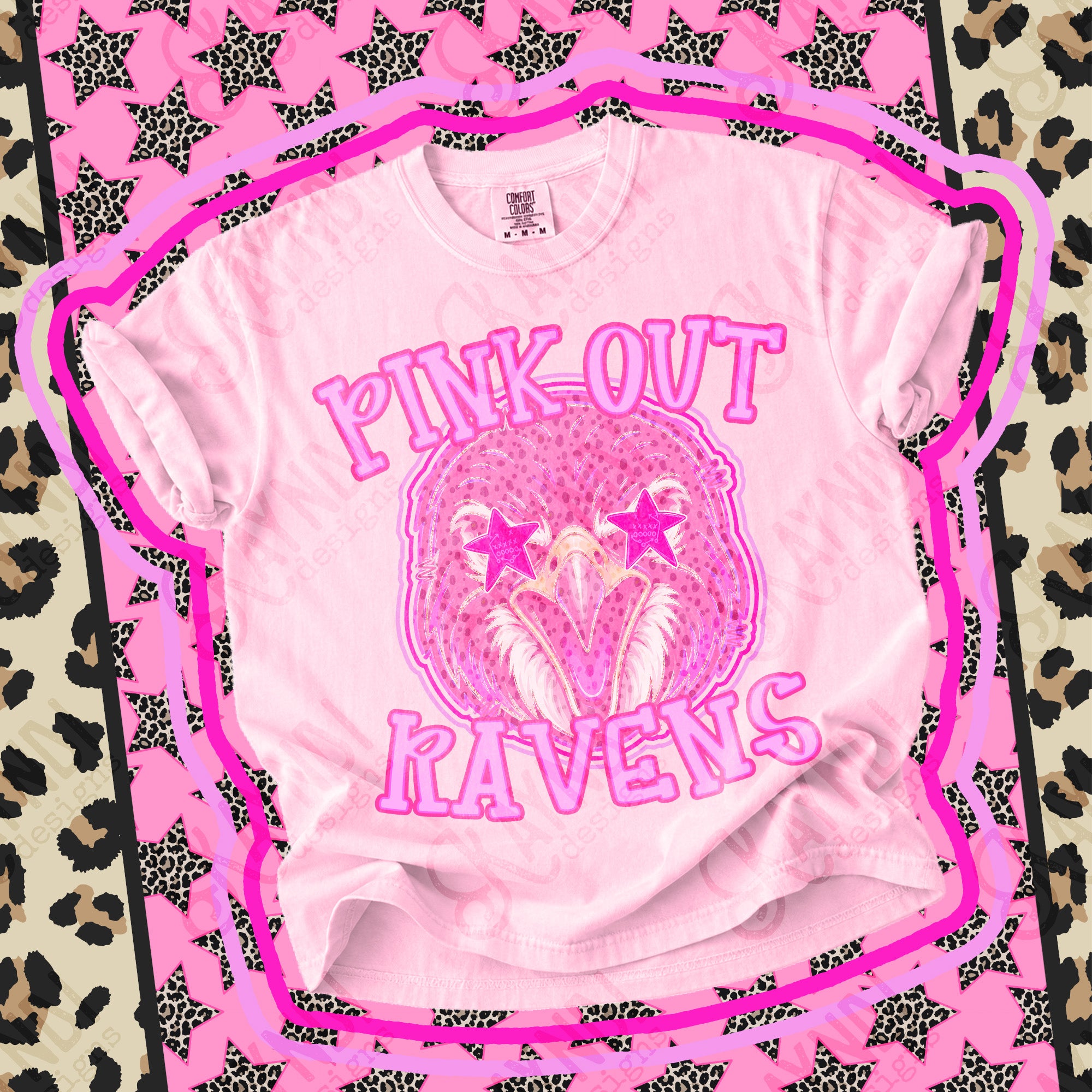 Pink Out Mascots Ravens mockup