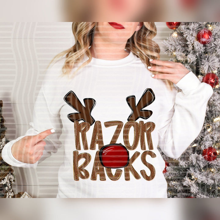 Razorbacks Deer Antler Mascots DTF transfer