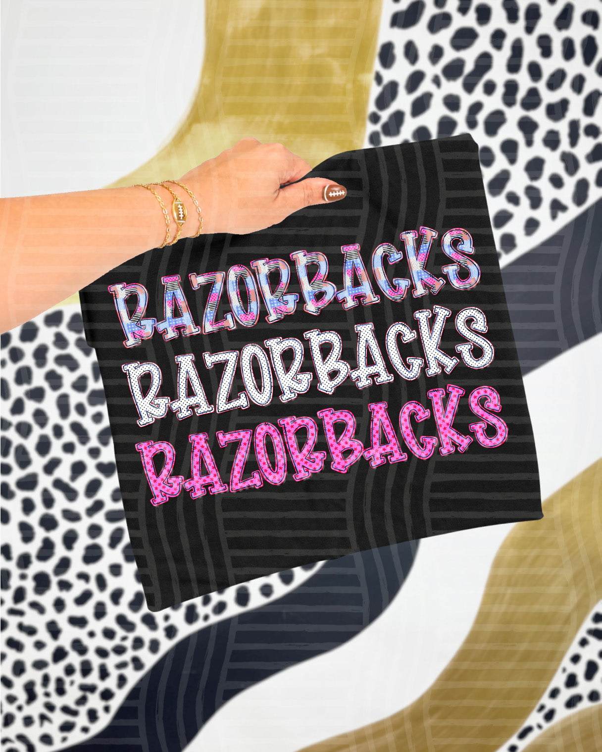 Dolly Tri Stacked Mascots Razorbacks design