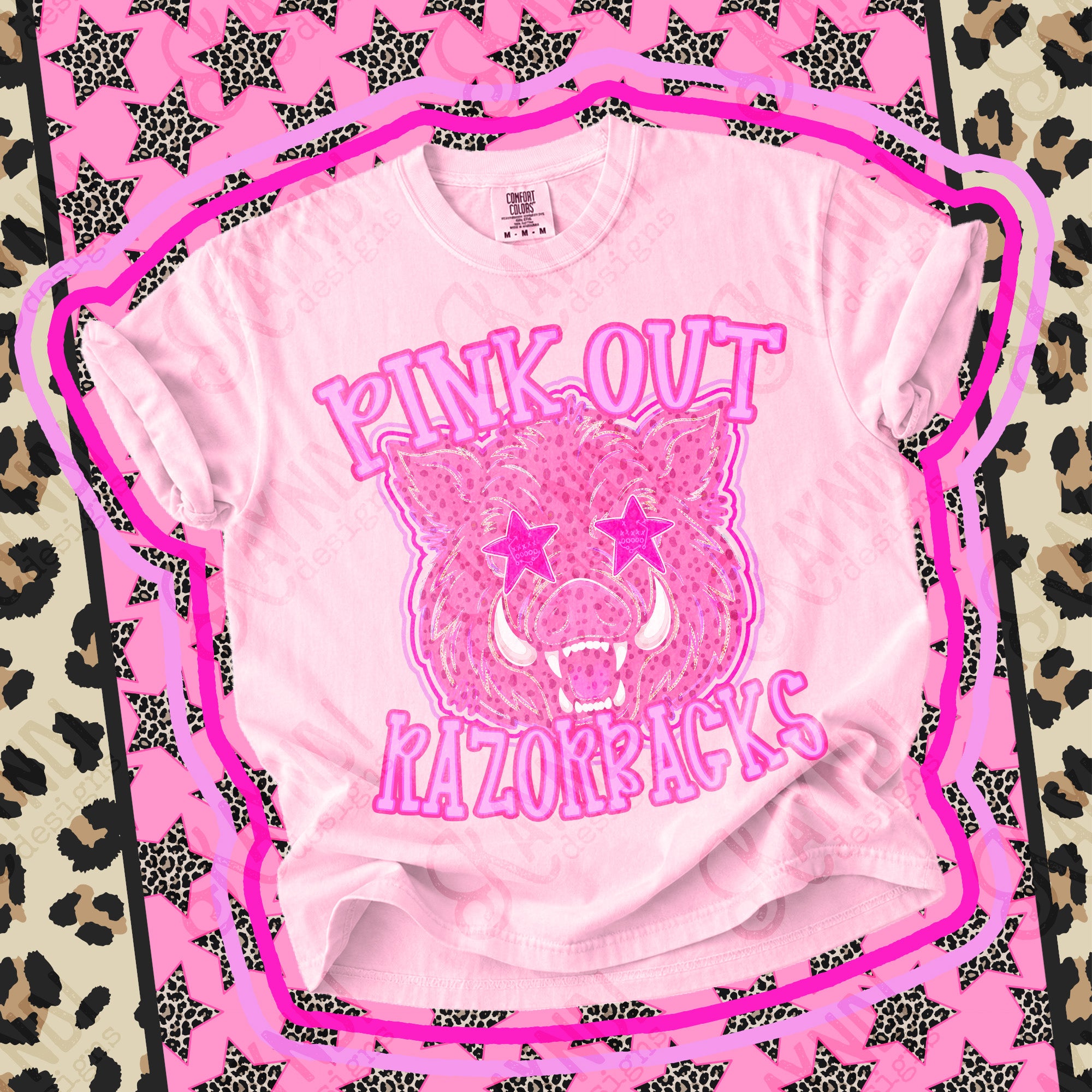 Pink Out Mascots Razorbacks mockup