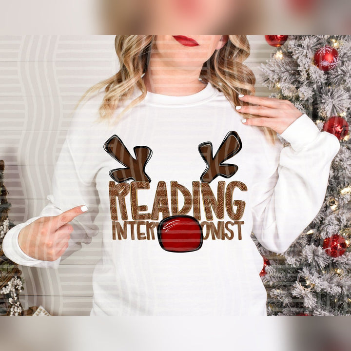 Reading Interventionist Deer Antler School Staff DTF transfer