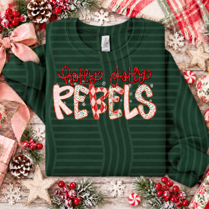 Rebels Holly Jolly Confetti Mascots DTF transfer