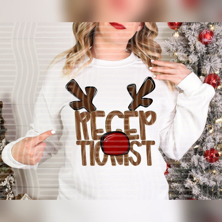 Receptionist Deer Antler School Staff DTF transfer