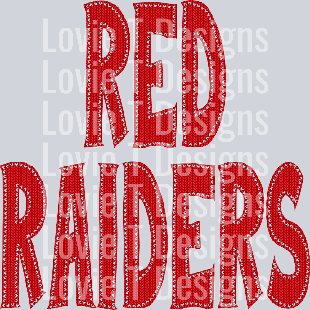 Red Raiders Knitted Stitched Patch Red