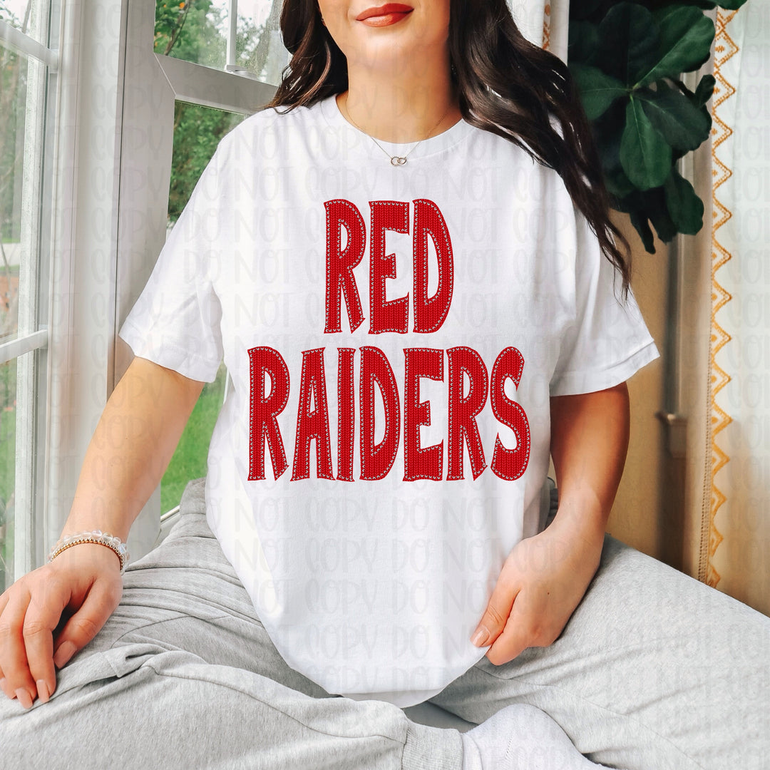 RED RAIDERS KNITTED STITCHED PATCH RED