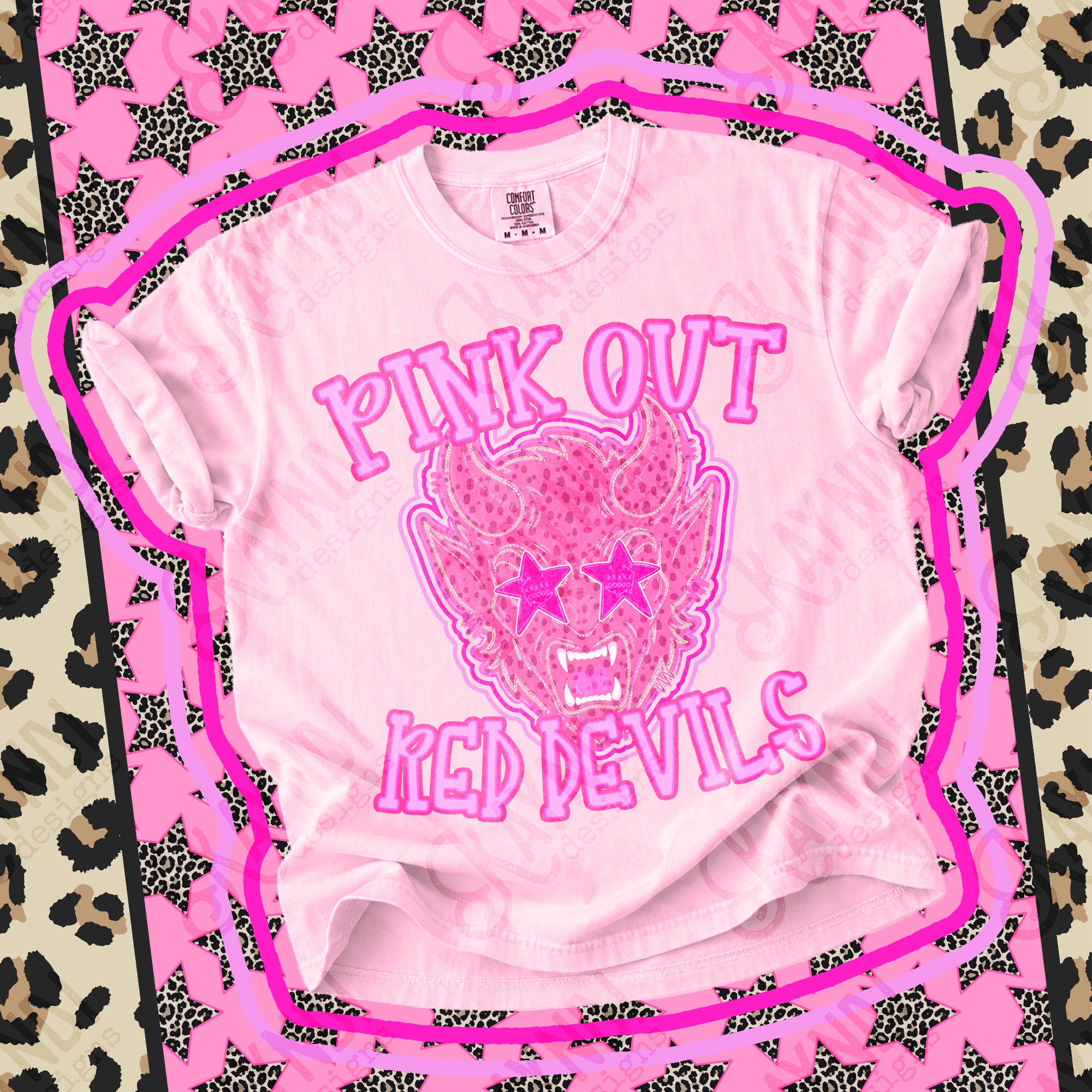 Pink Out Mascots Red Devils mockup
