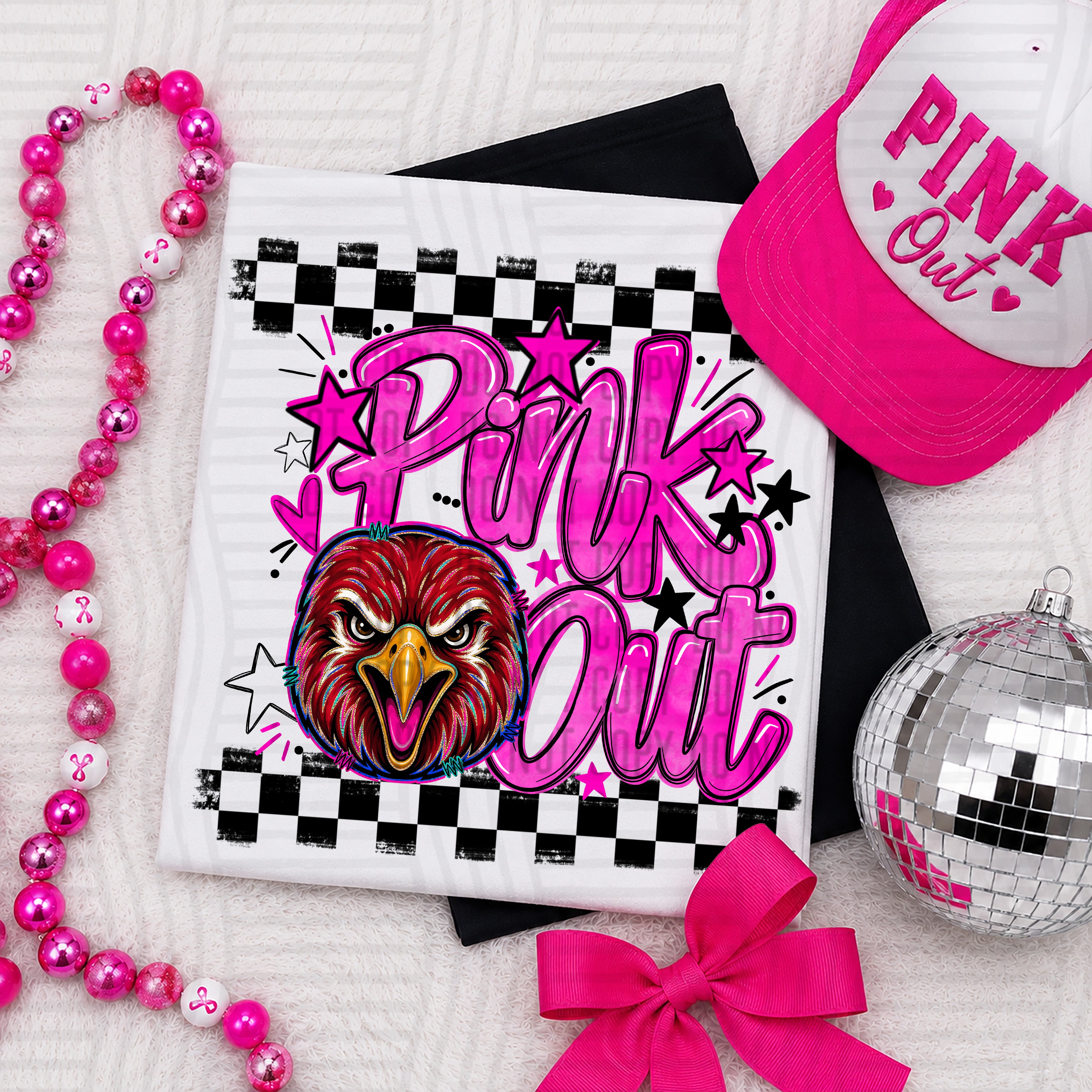Pink Out Mascots CC Red Hawks design