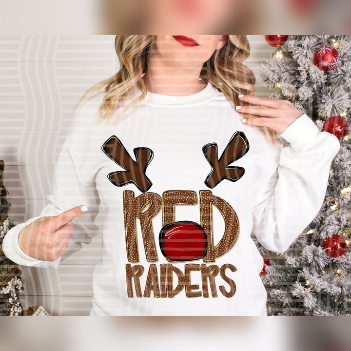 Red Raiders Deer Antler Mascots DTF transfer