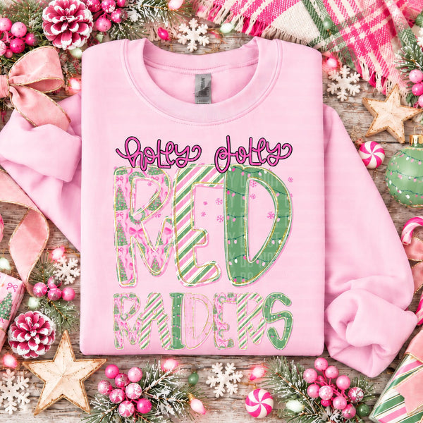 Holly Jolly Mistletoe Magic Mascots Red Raiders design