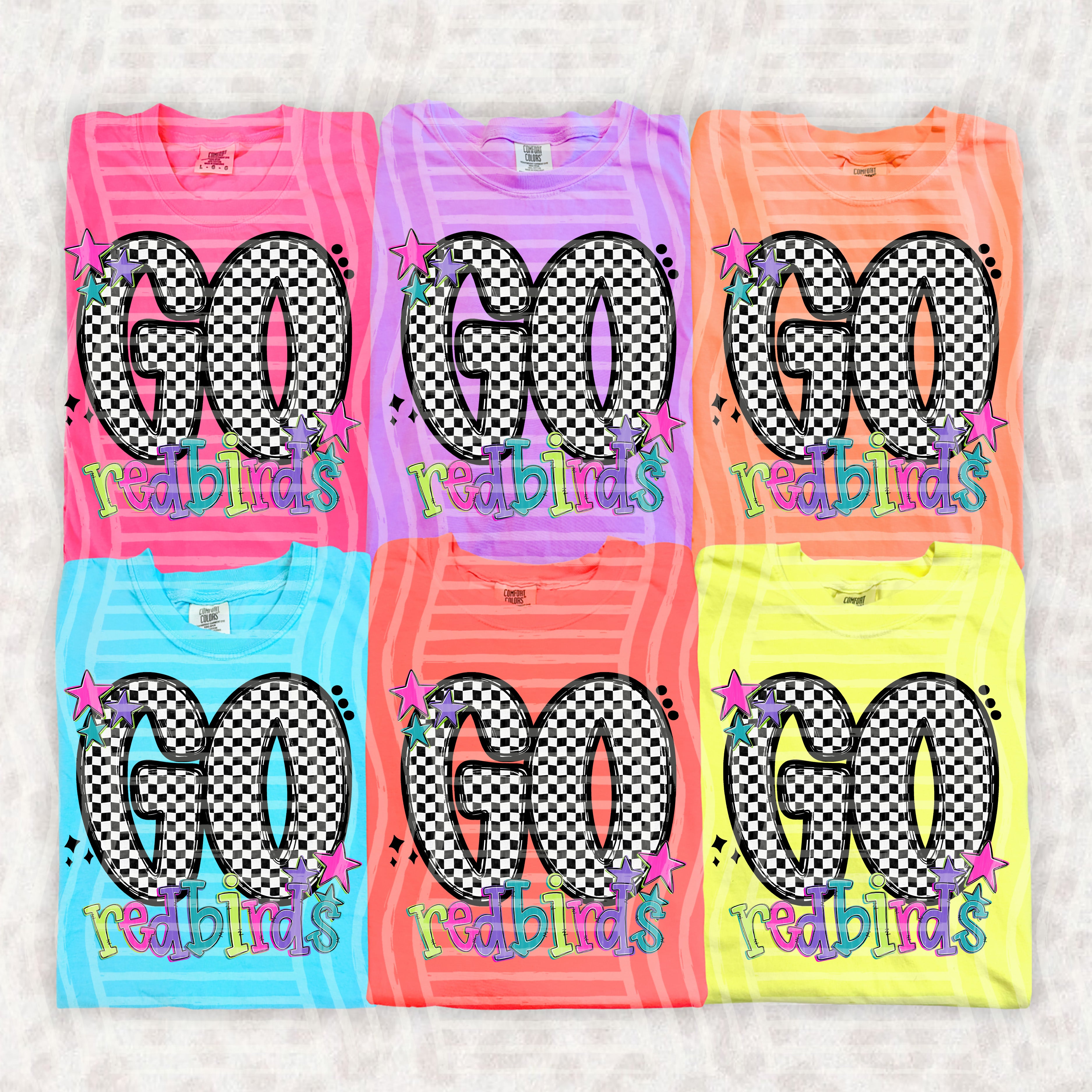 Go Checker Neons Mascots Redbirds design