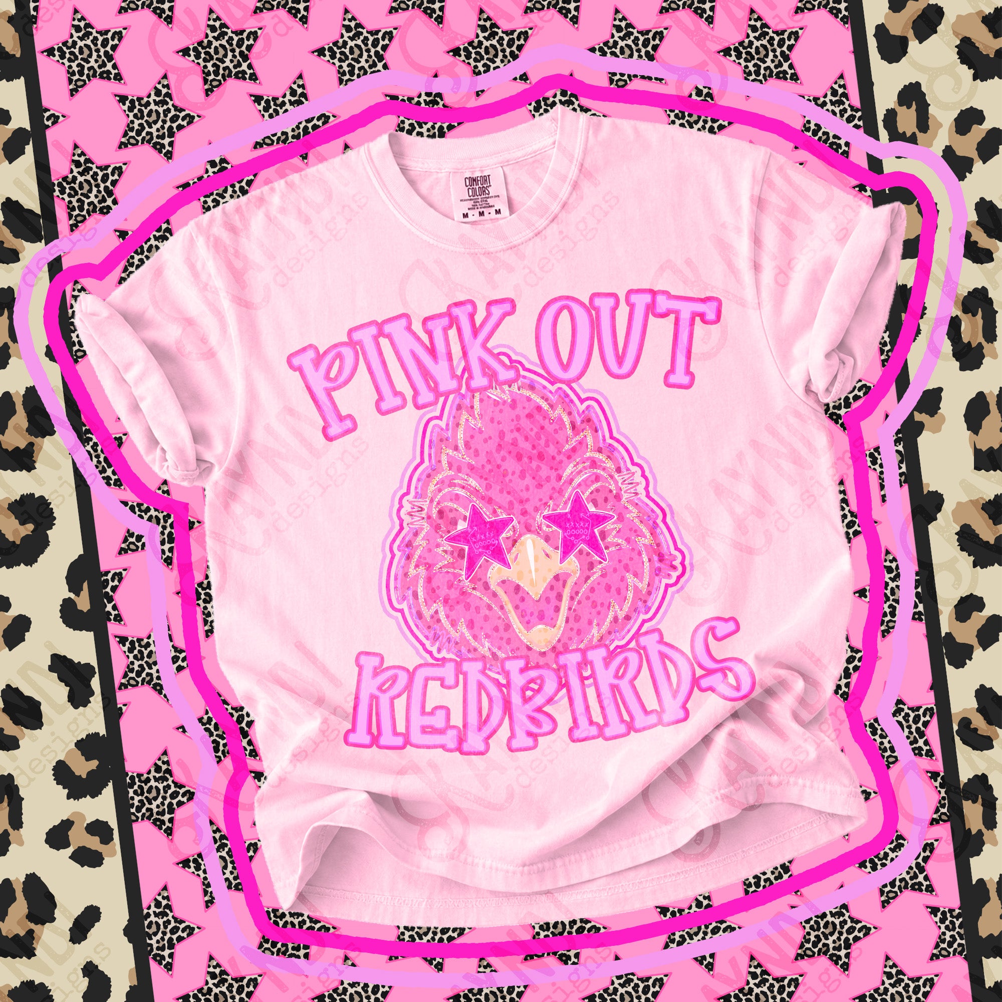 Pink Out Mascots Redbirds mockup