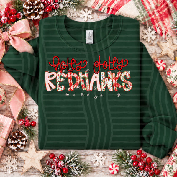 Holly Jolly Confetti Mascots Redhawks design