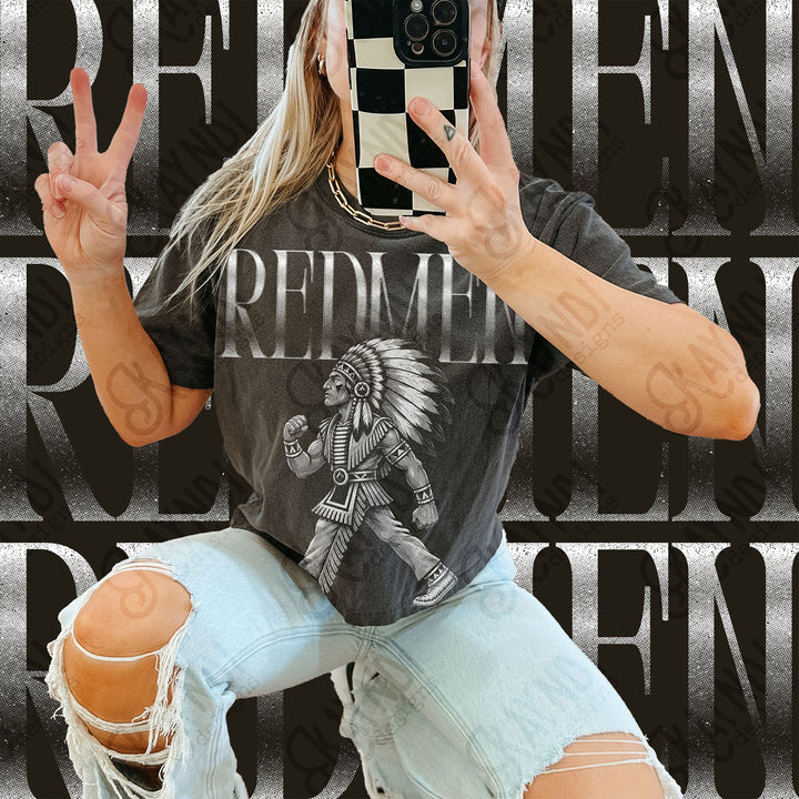 Halftone Mascots Redmen 2 DTF transfer mockup