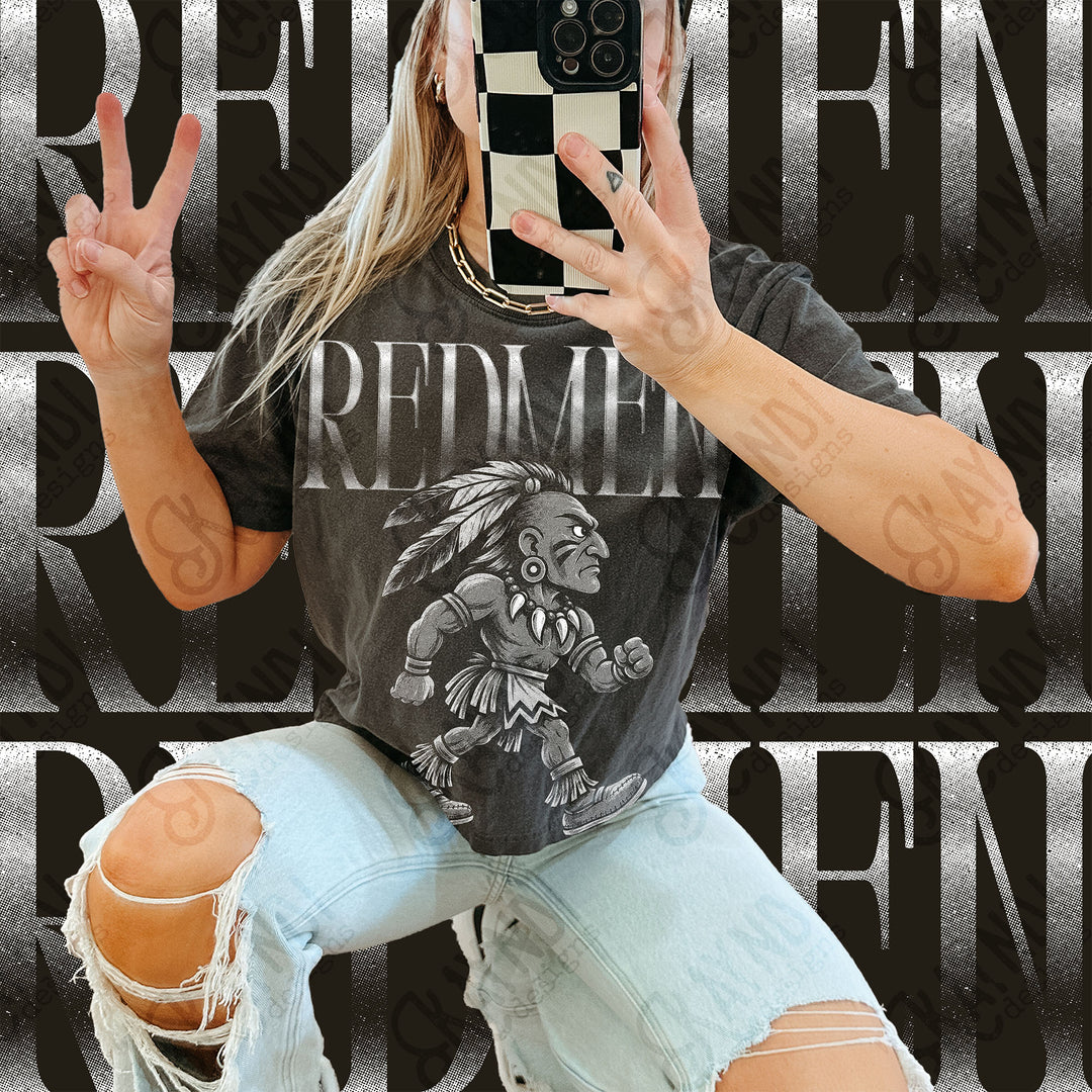 Halftone Mascots Redmen DTF transfer mockup