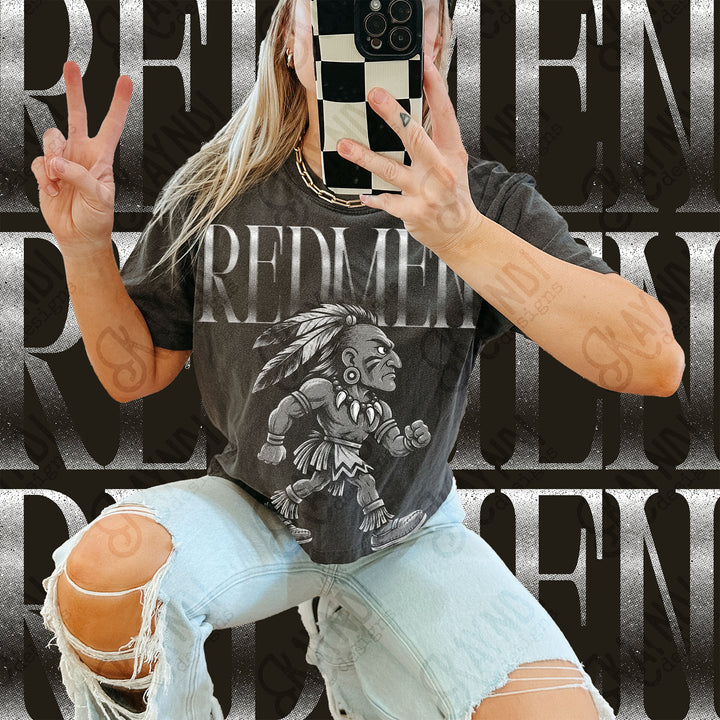 Halftone Mascots Redmen DTF transfer mockup