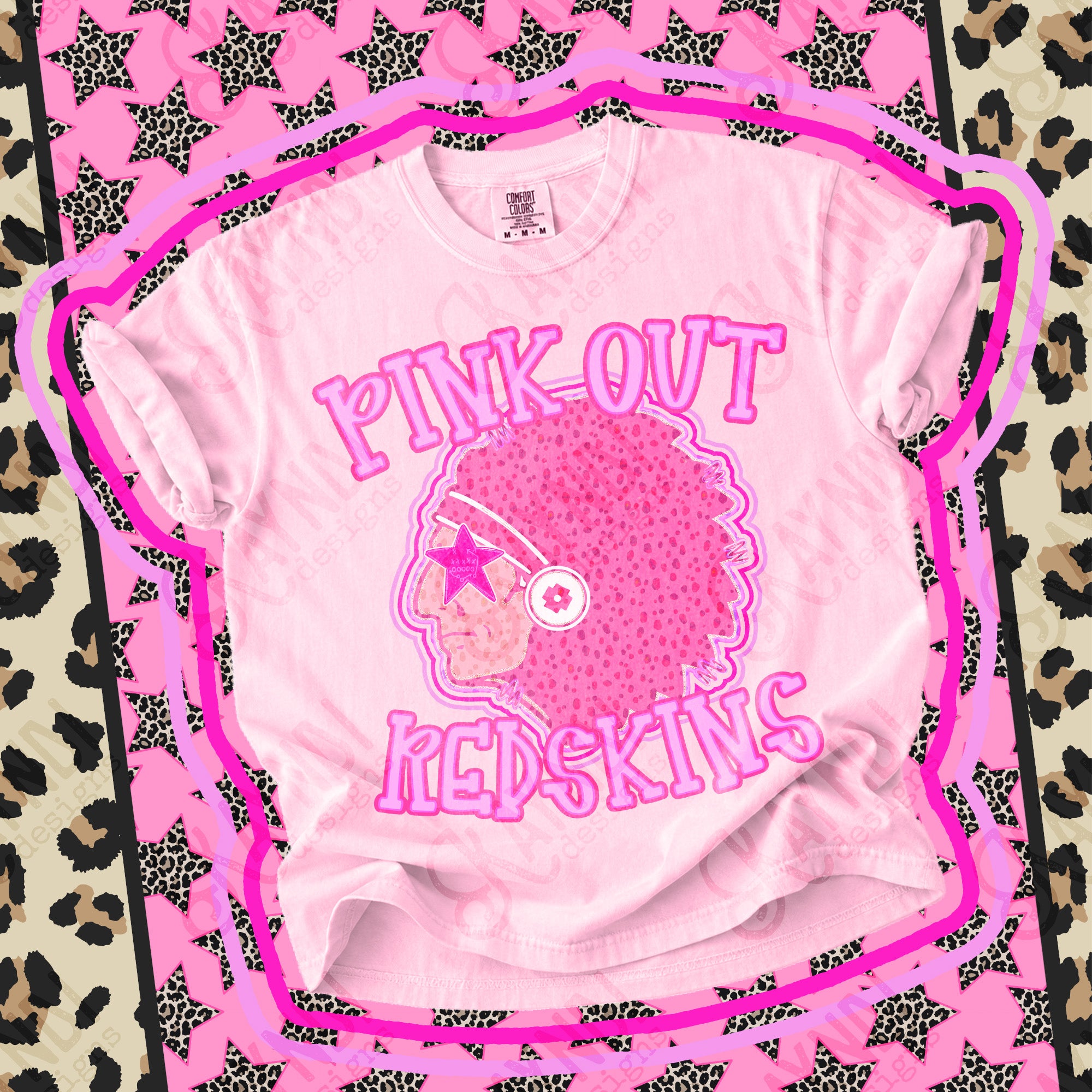 Pink Out Mascots Redskins mockup