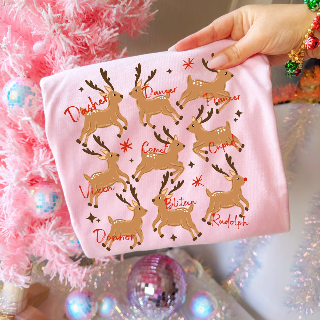 Reindeer Names Collage DTF transfer – mockup