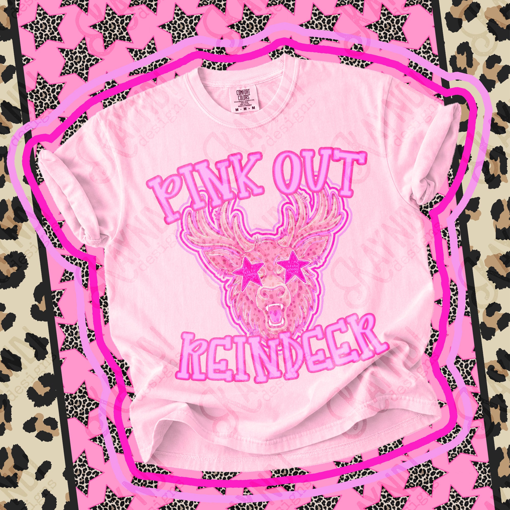 Pink Out Mascots Reindeer mockup