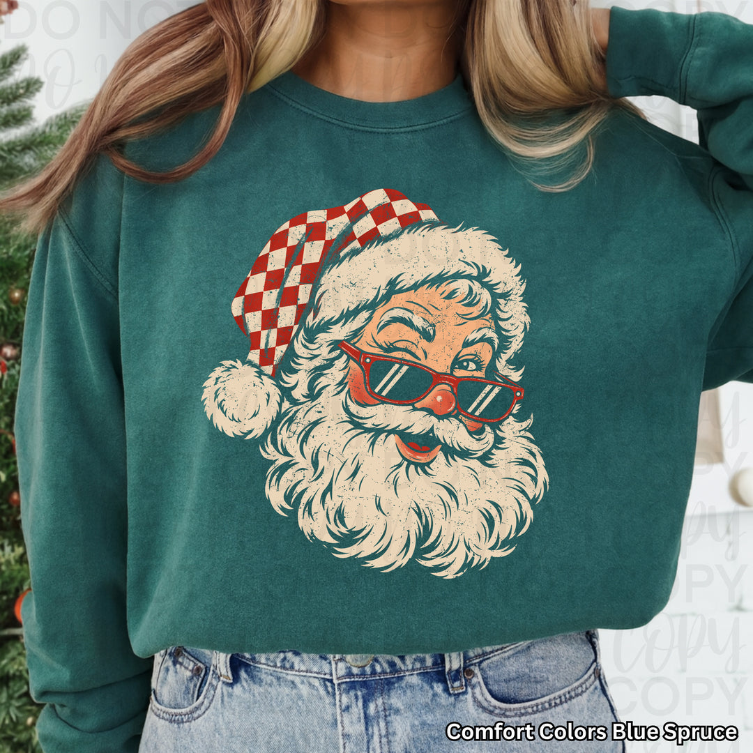 Retro Santa sunglasses Christmas DTF transfer mockup 4