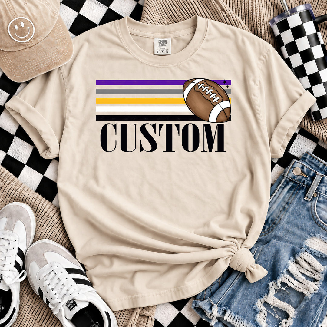 Retro Stripes Mascot Pride football DTF transfer mockup