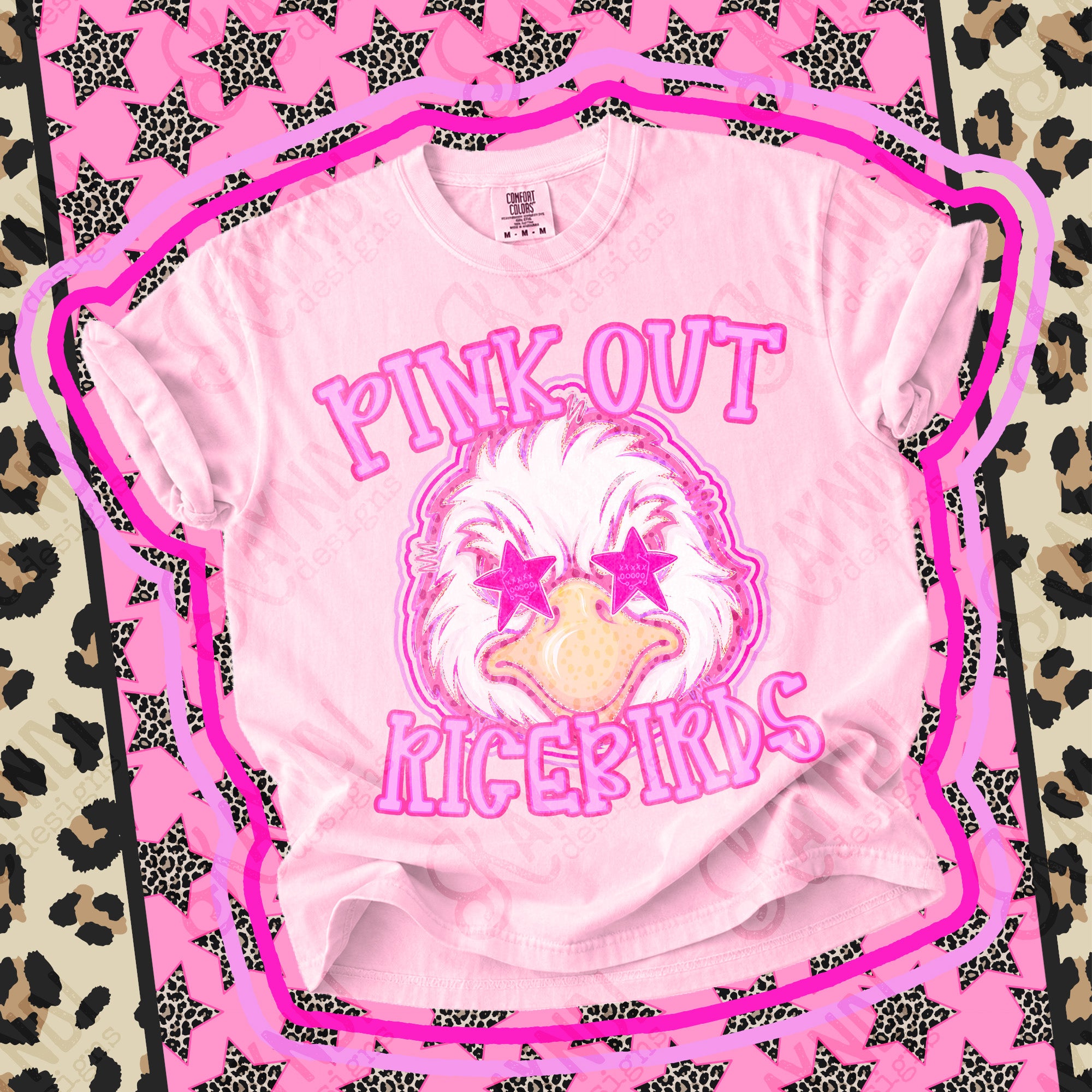Pink Out Mascots Ricebirds 2 mockup