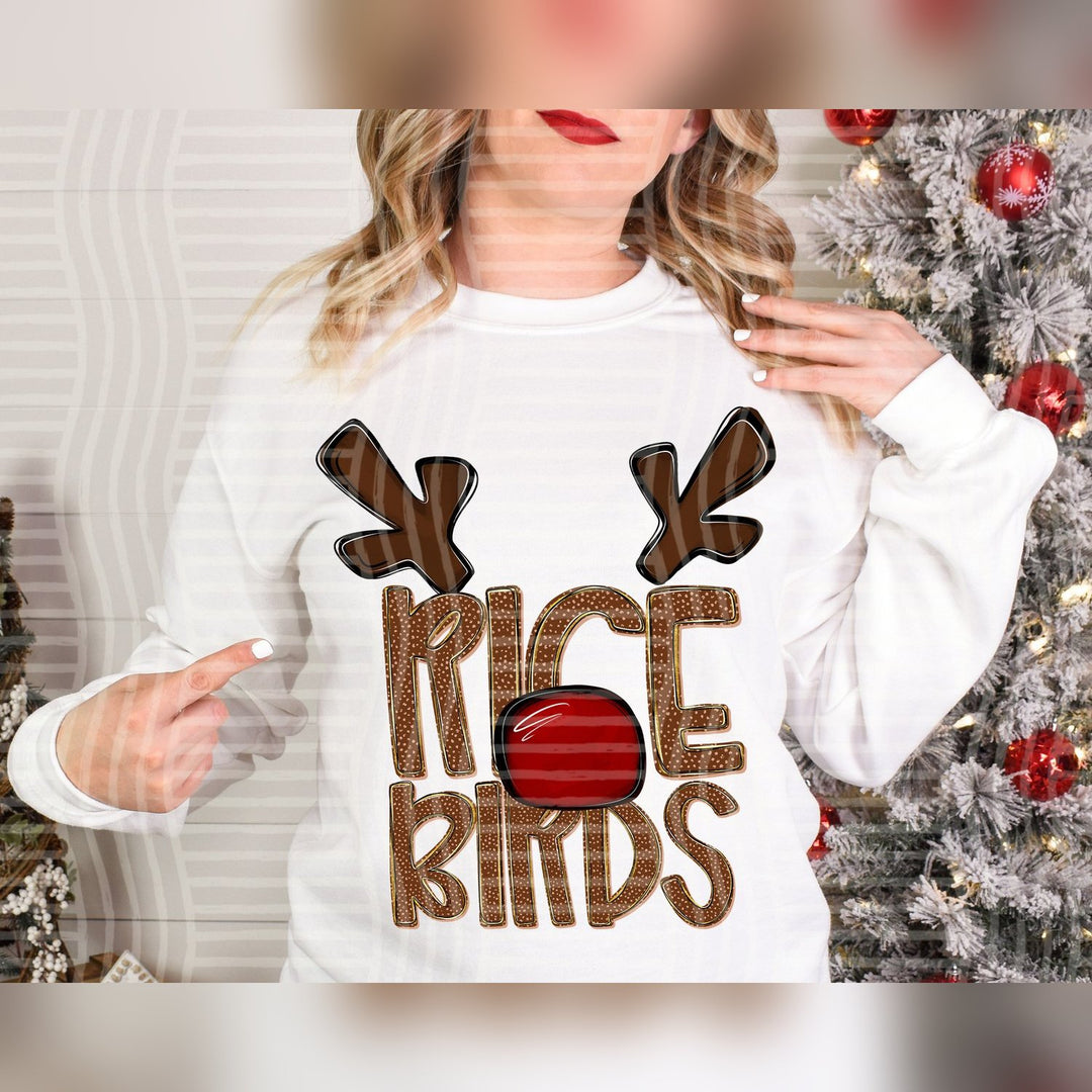 Ricebirds Deer Antler Mascots DTF transfer
