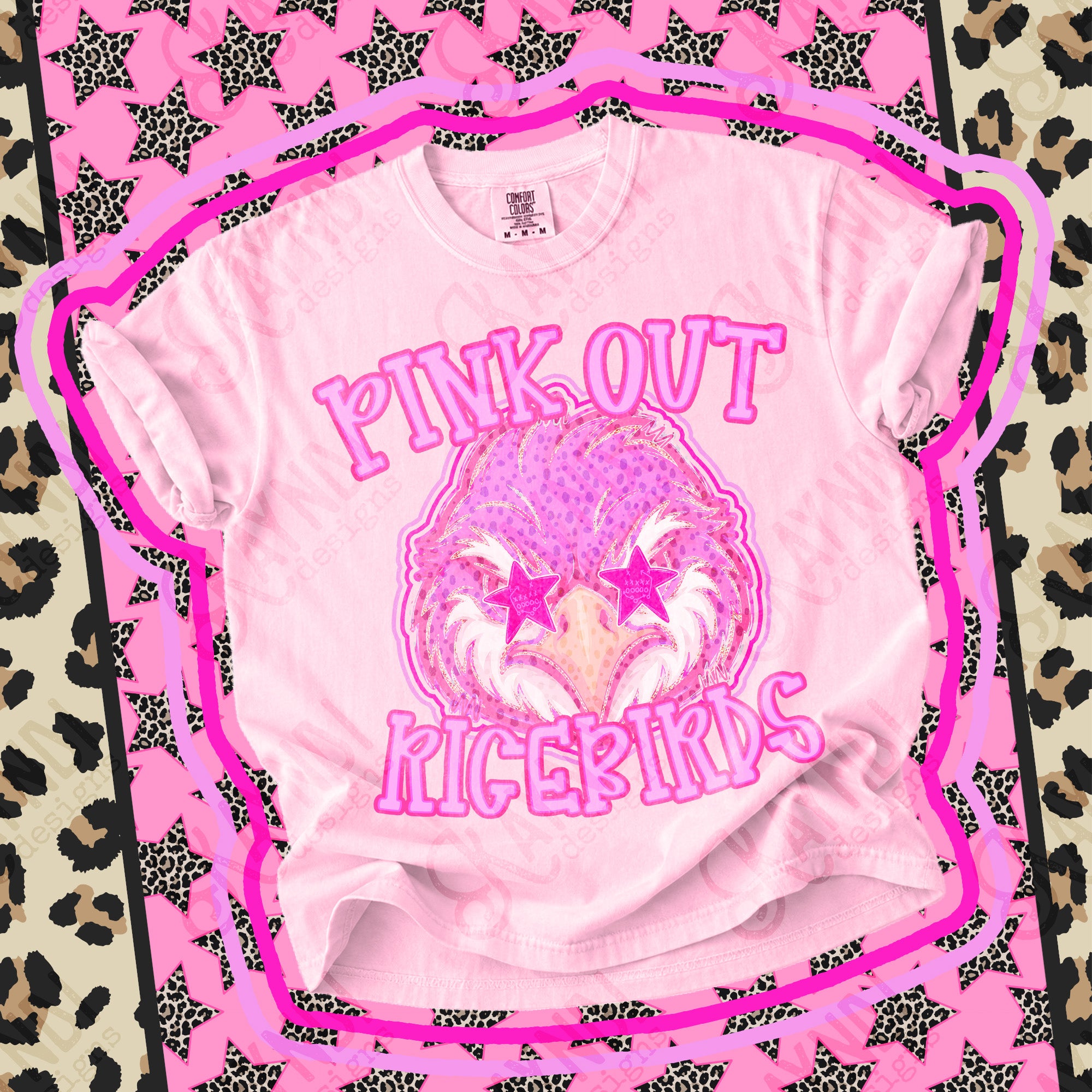 Pink Out Mascots Ricebirds mockup