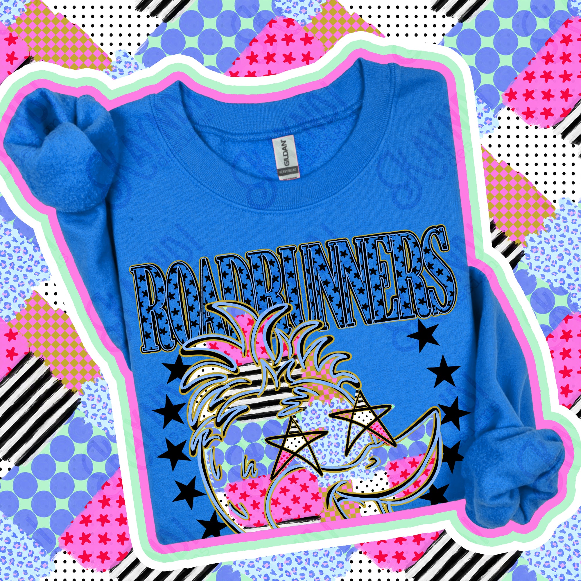 Patchwork Varsity Stars Mascots Roadrunners design
