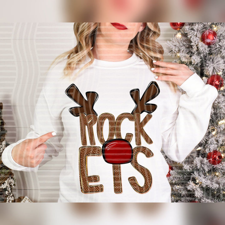 Rockets Deer Antler Mascots DTF transfer