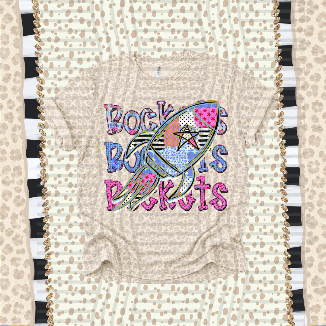 Rockets Dolly Doodle mascot DTF transfer