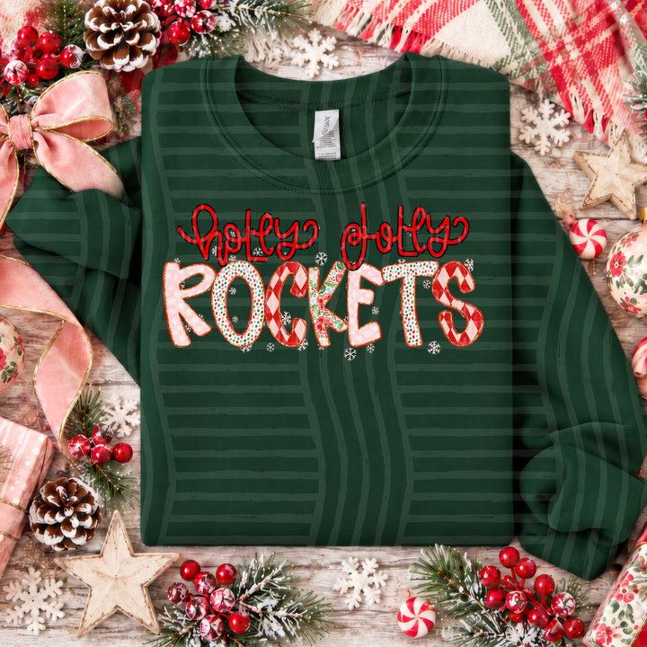 Rockets Holly Jolly Confetti Mascots DTF transfer