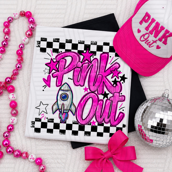 Rockets Pink Out mascot DTF transfer