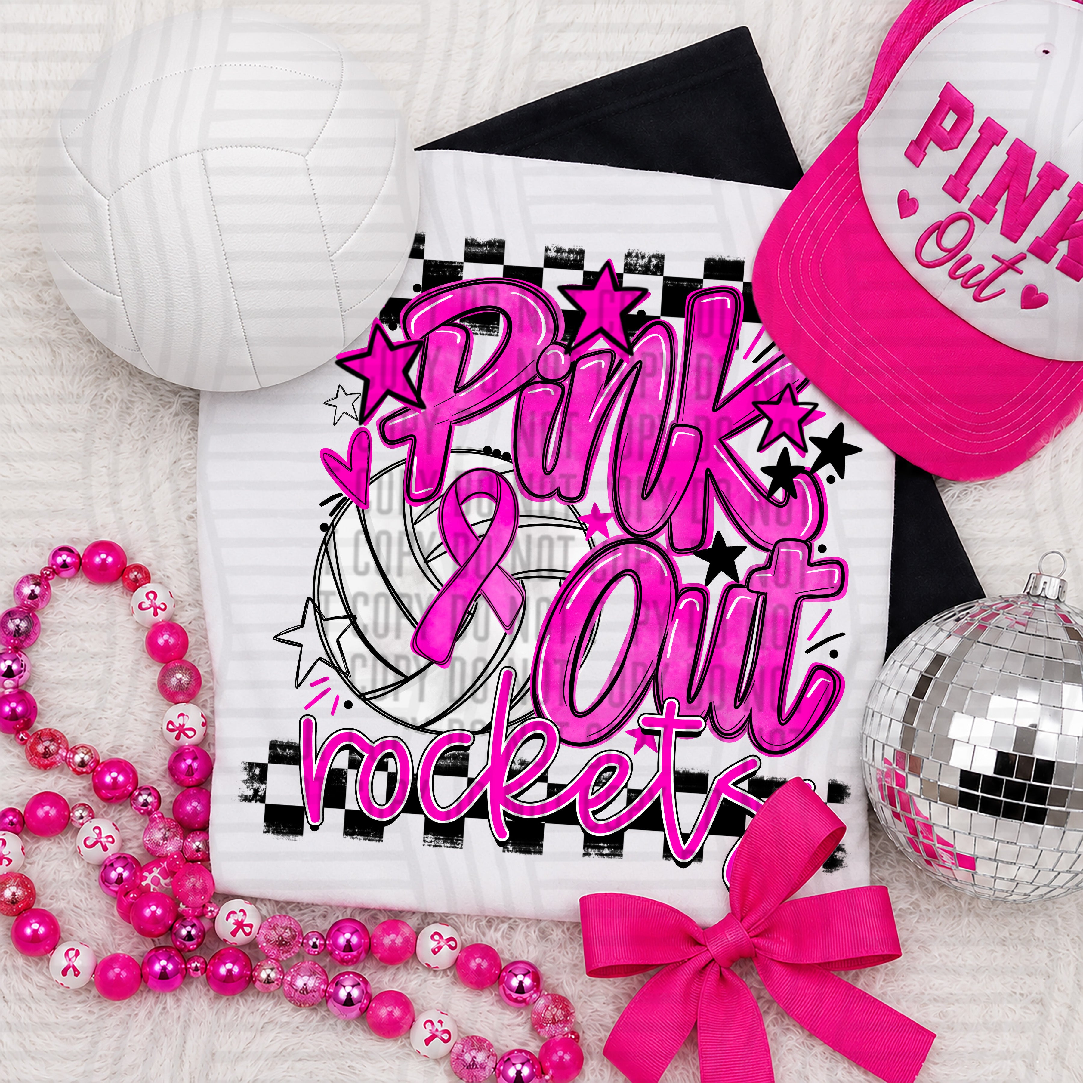 Pink Out Volleyball Rockets design