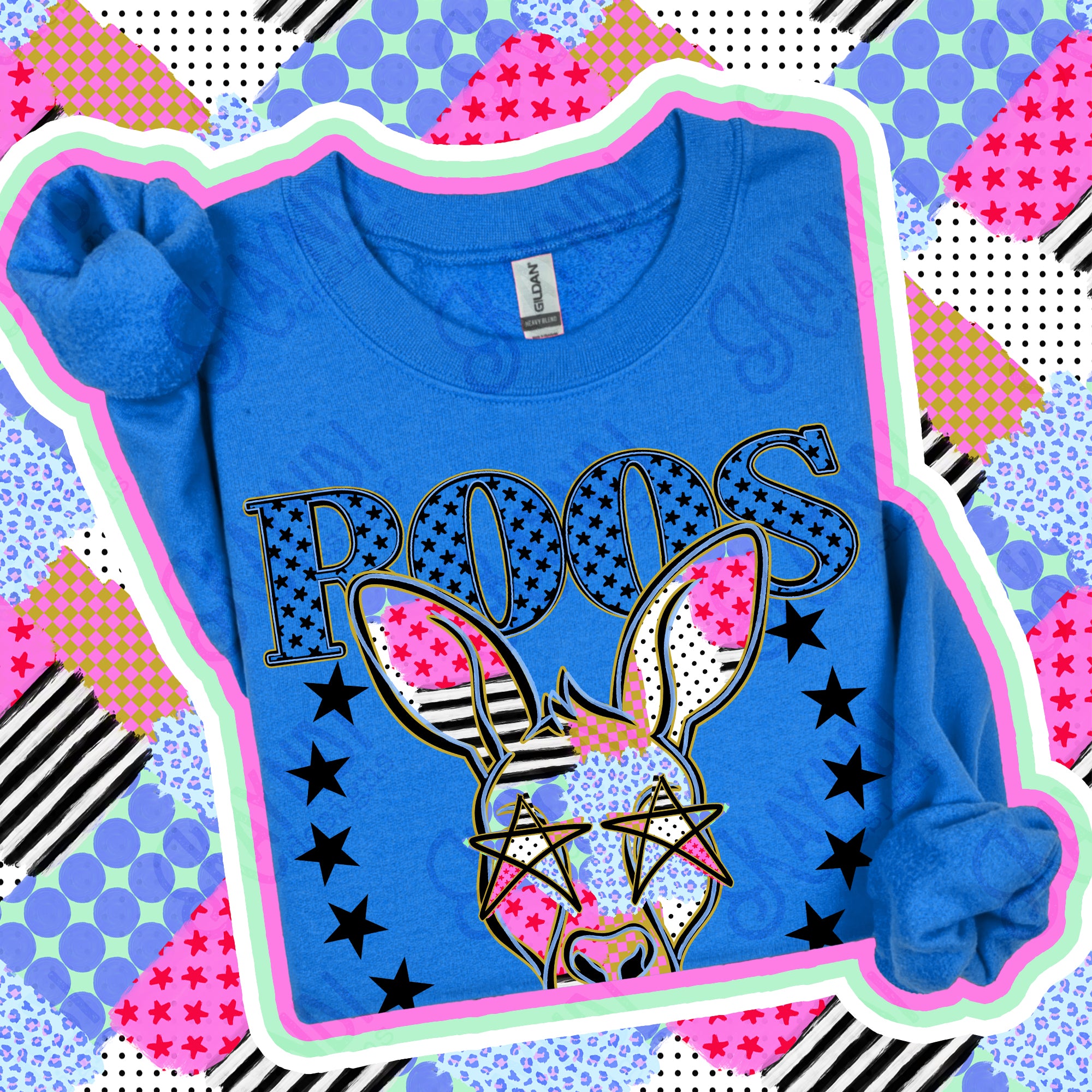 Patchwork Varsity Stars Mascots Roos design
