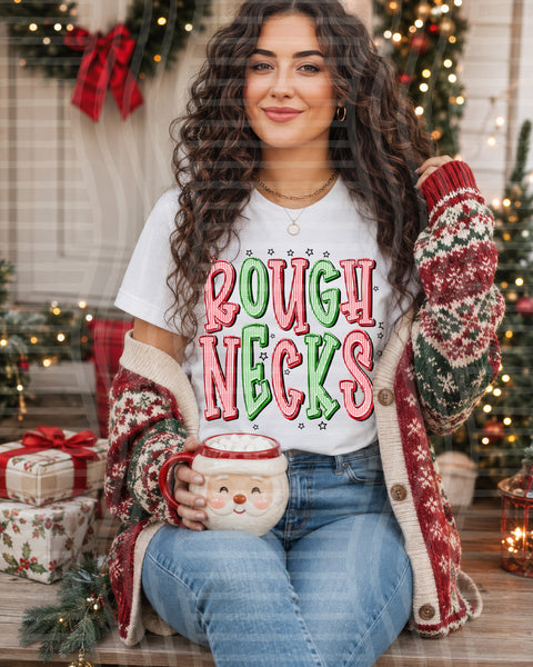 Red and Green Christmas Seersucker Mascots Roughnecks design