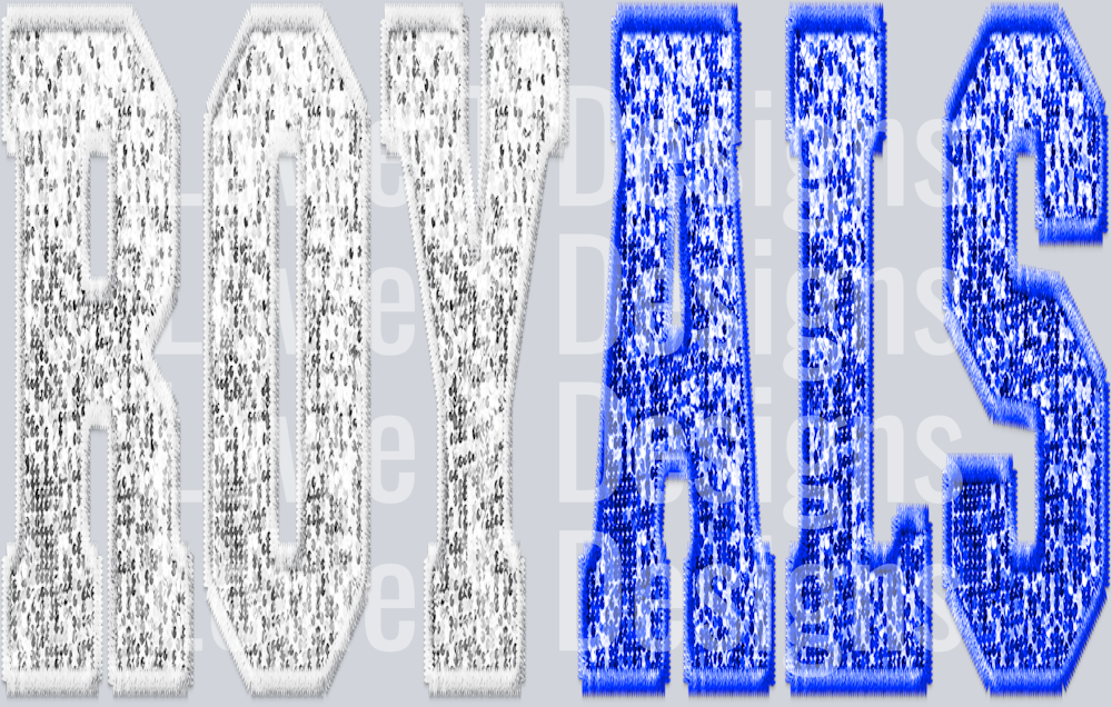 Royals Split Sequin White and Royal