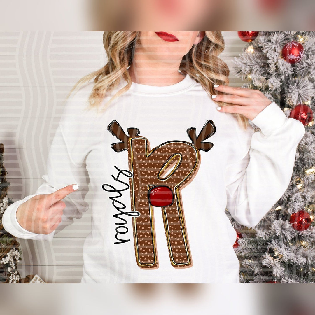 Royals Deer Antler Initial Mascots DTF transfer