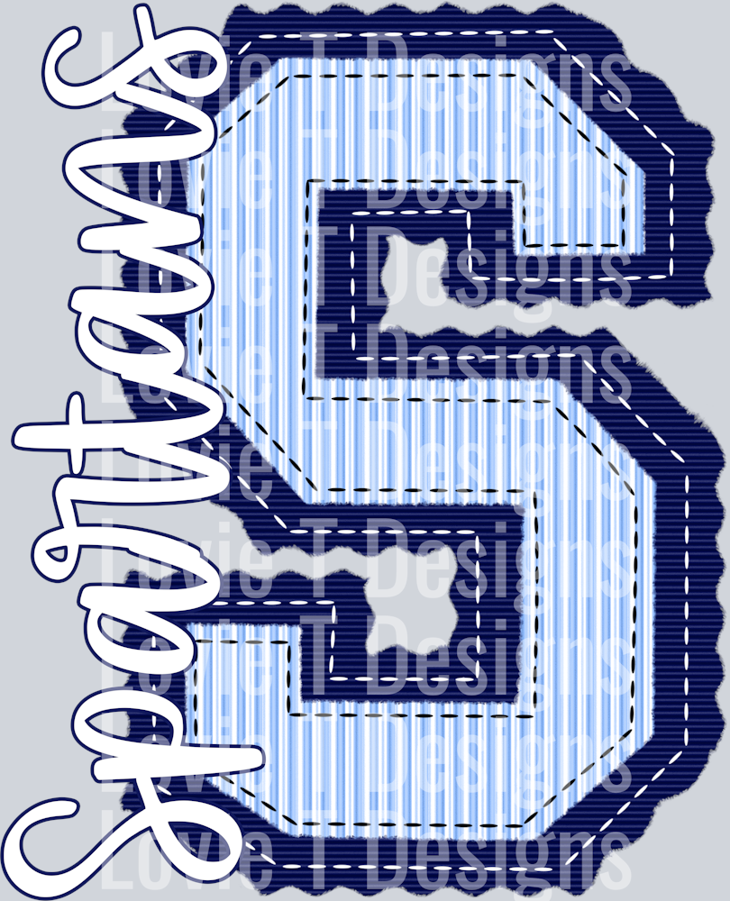 S SPARTANS NAVY BASE AND COLUMBIA BLUE TOP