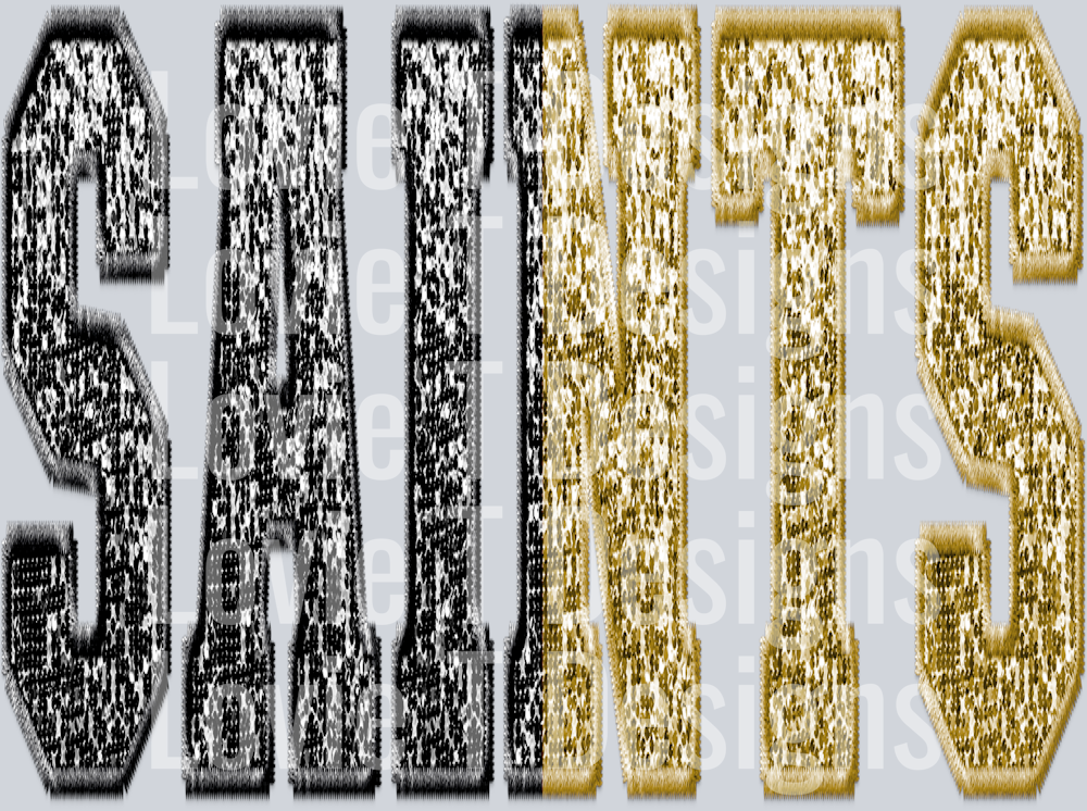 SAINTS SPLIT SEQUIN BLACK AND GOLD