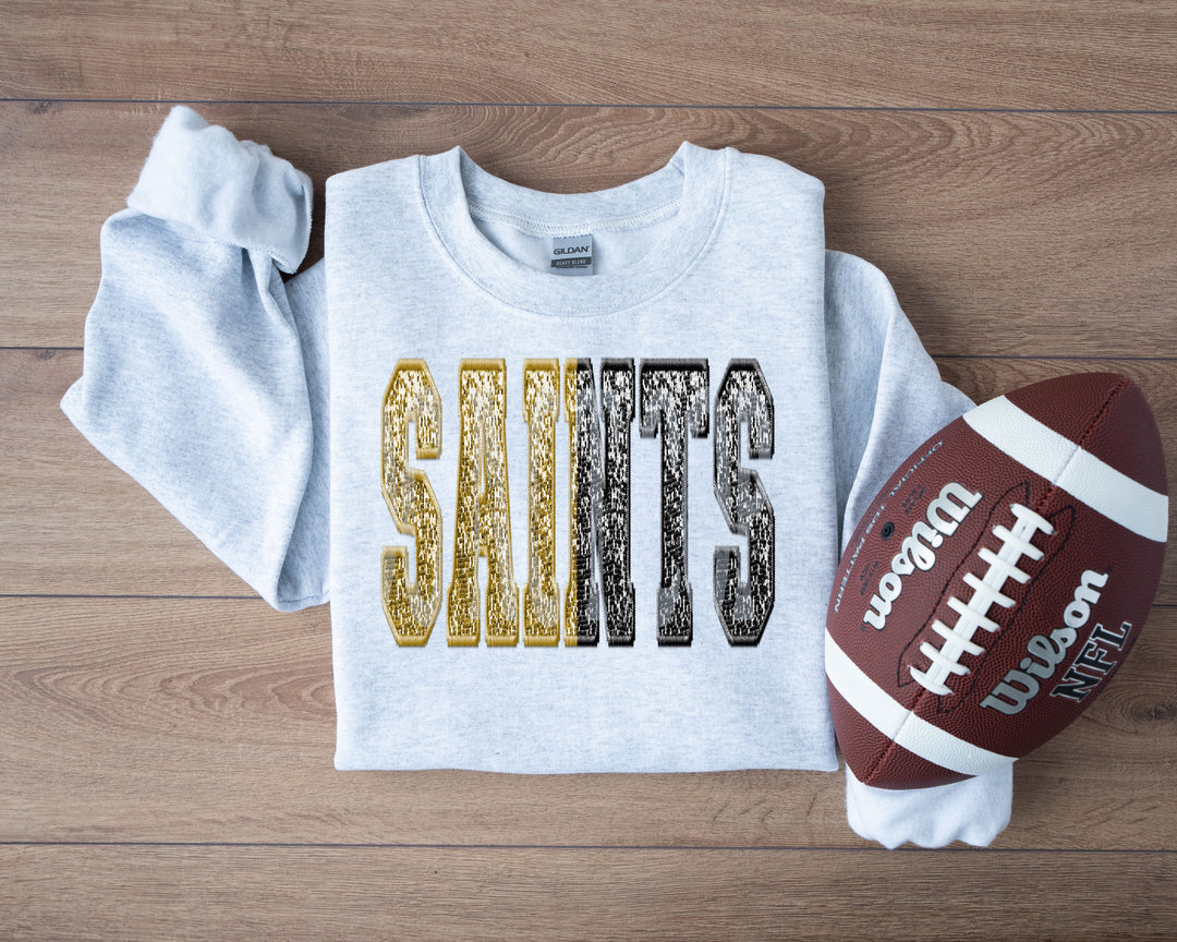 SAINTS SPLIT SEQUIN GOLD AND BLACK
