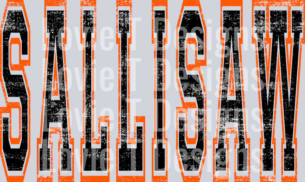 SALLISAW BLACK AND ORANGE GRUNGE MASCOT