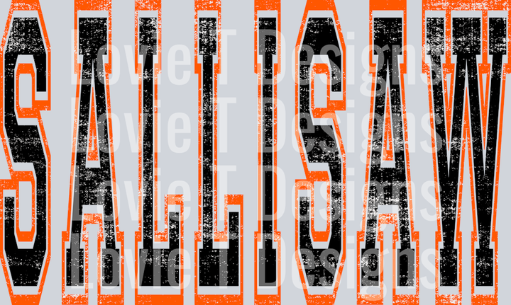 SALLISAW BLACK AND ORANGE GRUNGE MASCOT