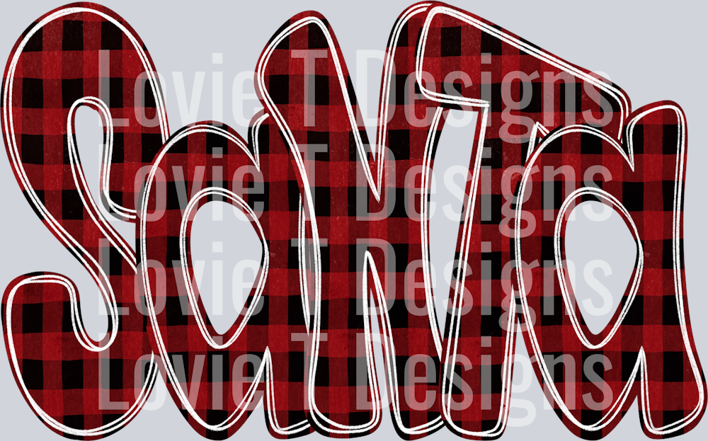 Santa Funky Doodle Buffalo Check