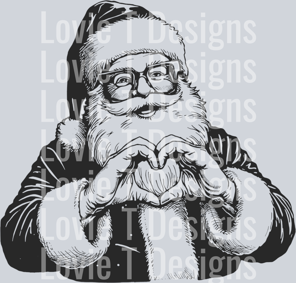 SANTA HAND HEART GRAYISH COLOR