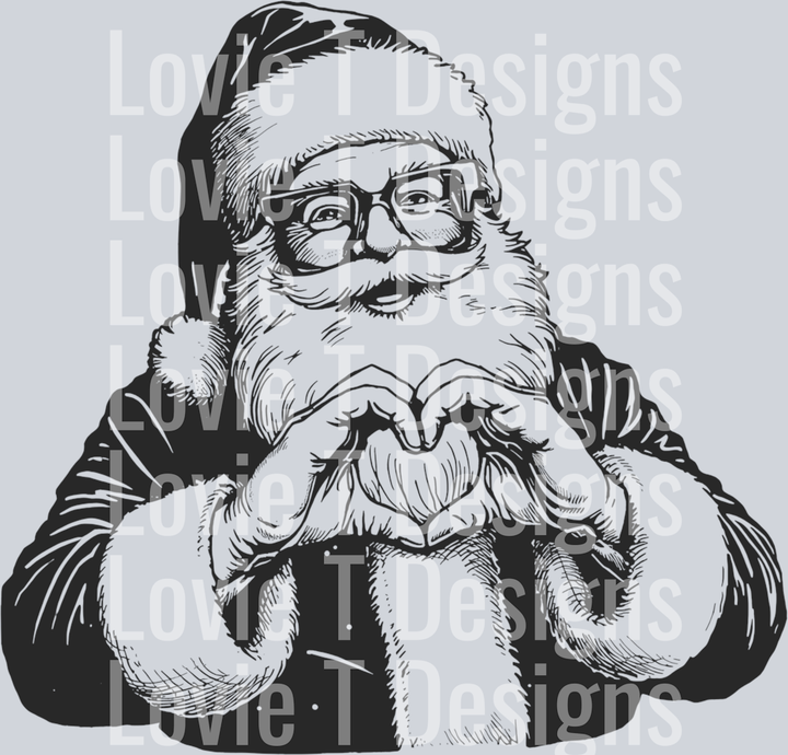 SANTA HAND HEART GRAYISH COLOR